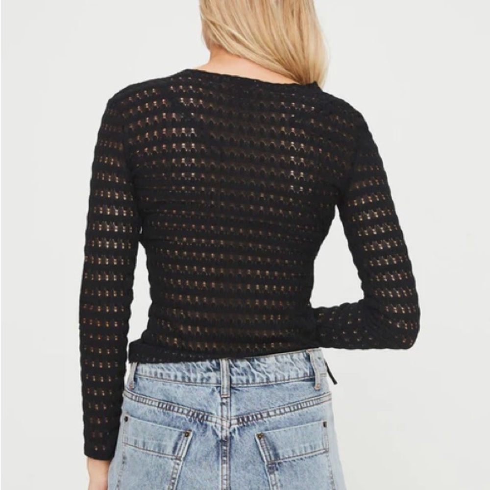 Princess Polly Black Lace Top - Picture 3 of 6
